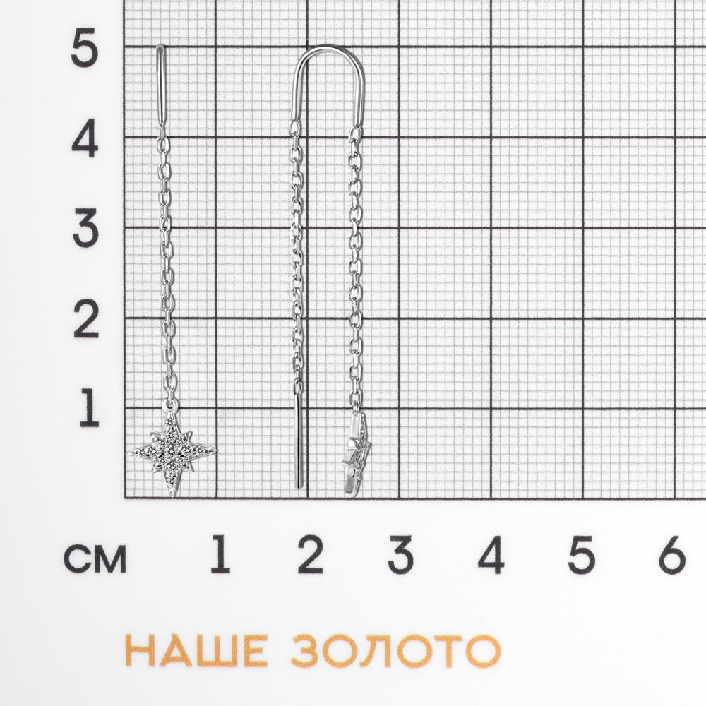 Серебряные серьги протяжки Вознесенский 6В12-2004