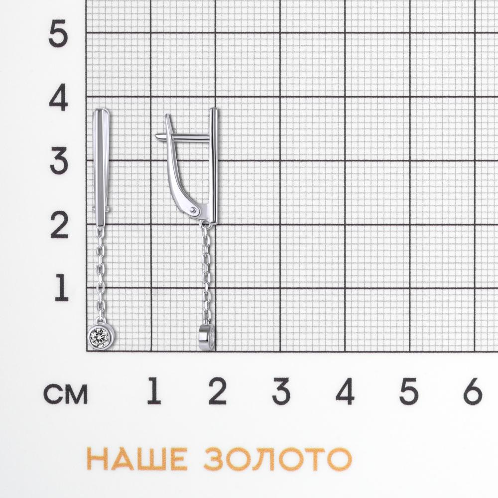 Серебряные серьги подвесные Вознесенский 6В11-1138