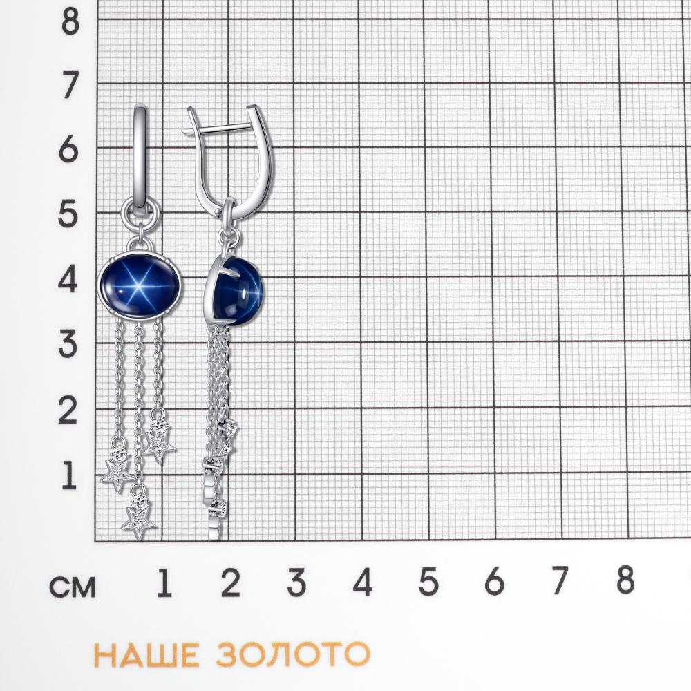 Серебряные серьги подвесные Фасет ФЯ02-0161-102-401-21