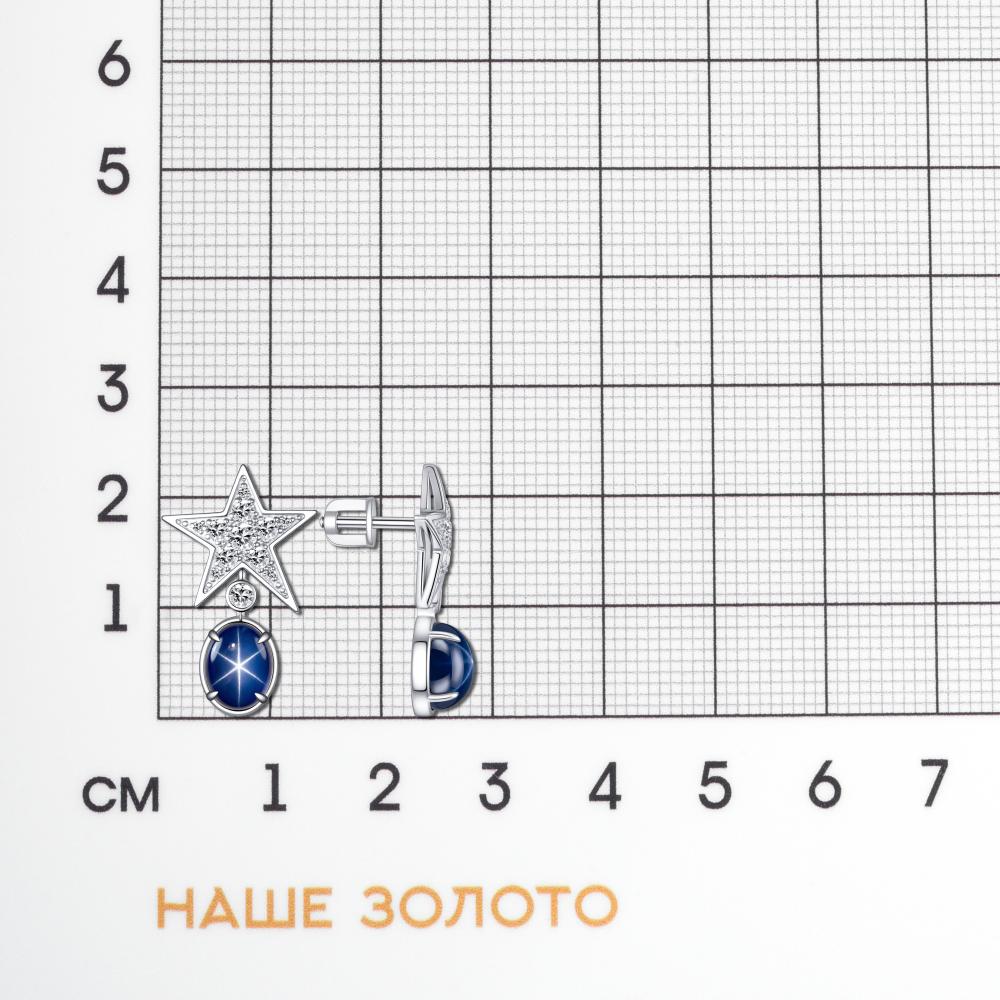 Серебряные серьги гвоздики Фасет ФЯ03-0155-102-401-21