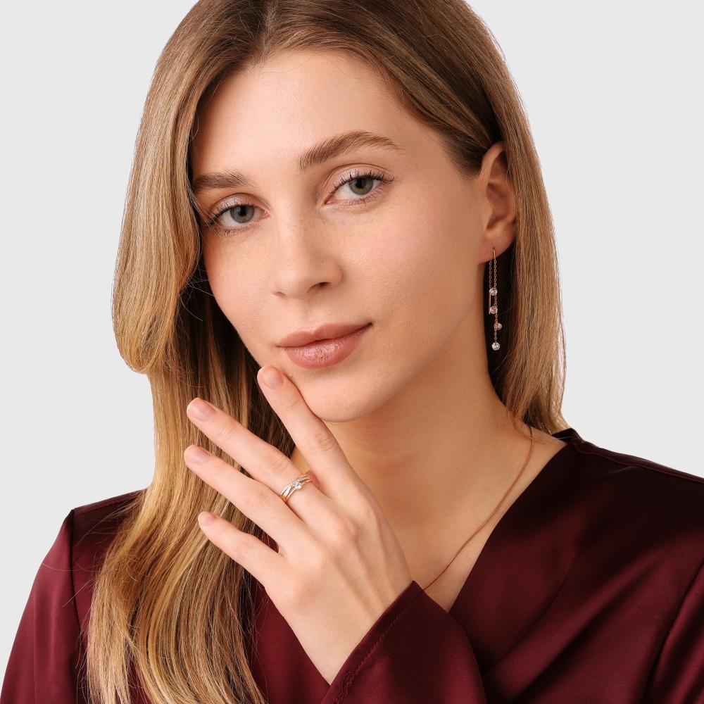 Золотое кольцо Альтеза из красного золота 585 пробы А910308