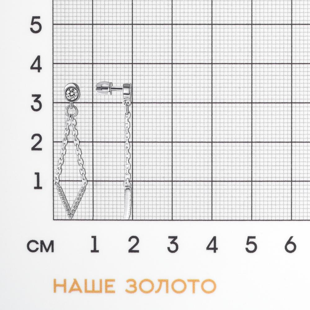 Серебряные серьги гвоздики Вознесенский 6В12-1218
