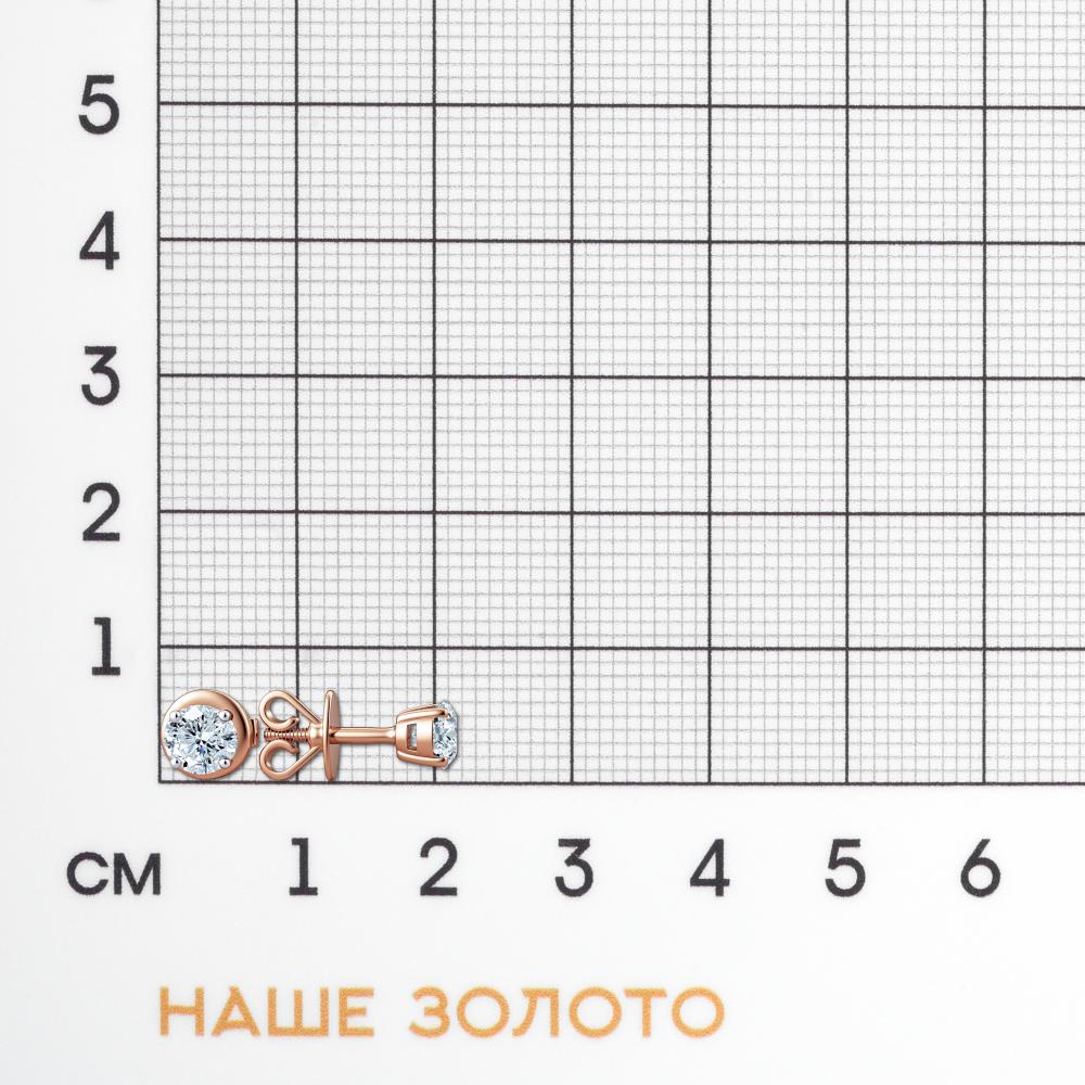 Золотые серьги гвоздики Фасет из красного золота 585 пробы ФЯ03-0150-00-710-01