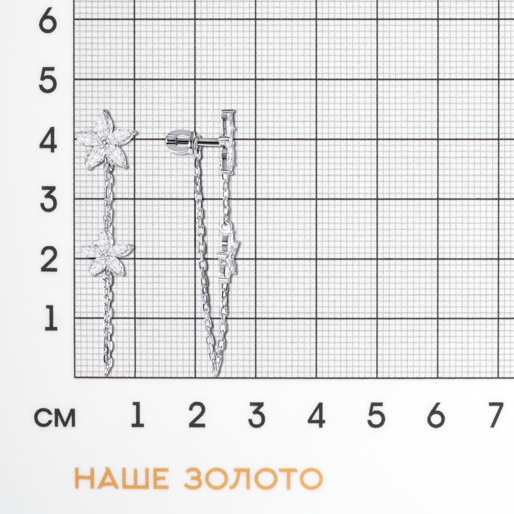 Серебряные серьги гвоздики Вознесенский 6В12-0885