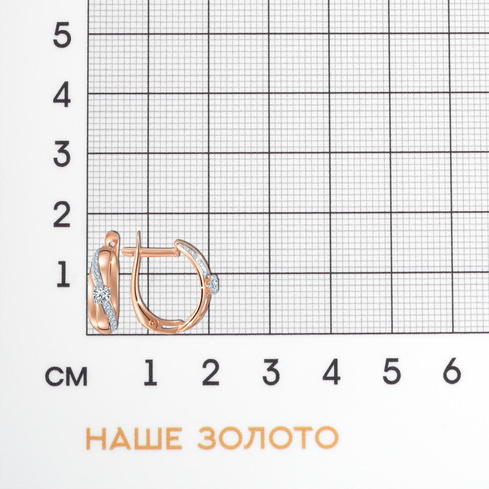 Золотые серьги Санис из красного золота 585 пробы СН108-259843