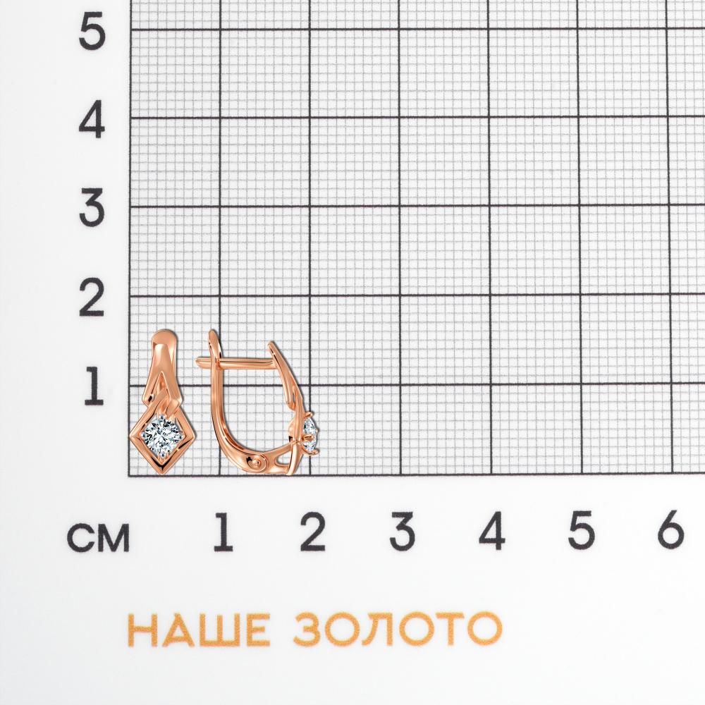 Золотые серьги Санис из красного золота 585 пробы СН101-219718