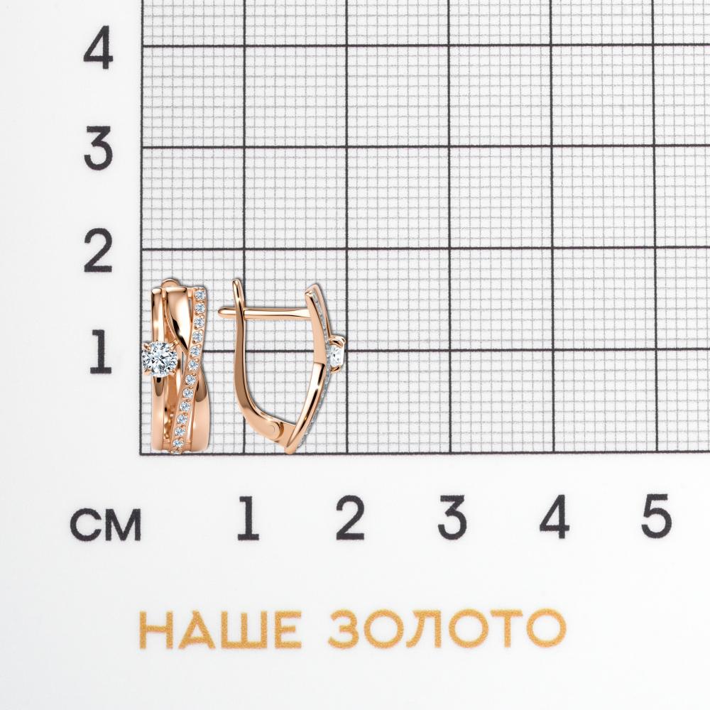 Золотые серьги Альтеза из красного золота 585 пробы А920308