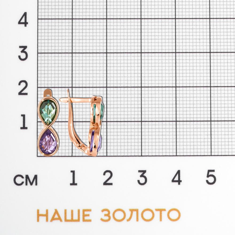 Золотые серьги Соул из красного золота 585 пробы С62214604М1