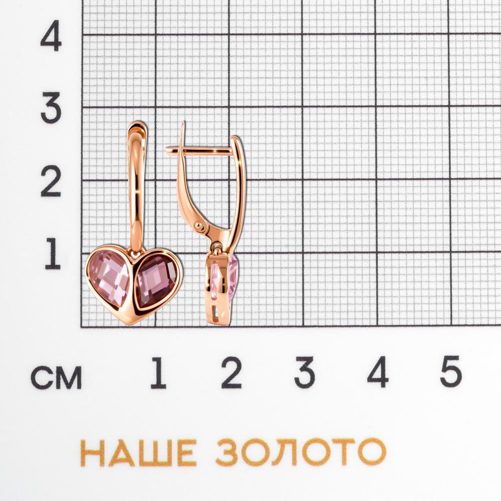 Золотые серьги подвесные Соул из красного золота 585 пробы С62214704М1