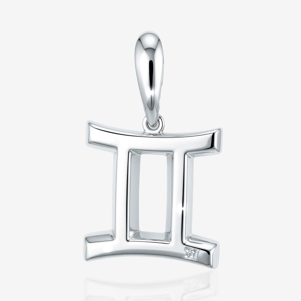 Серебряный знак зодиака с бриллиантом