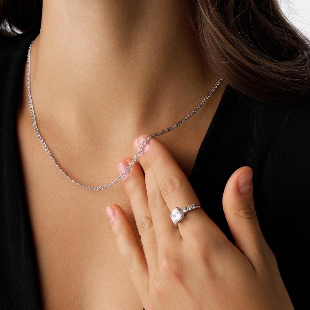 Серебряная цепочка Krastsvetmet нонна 080 КЯНЦ22-200-3 0.40, размеры от 45 до 65