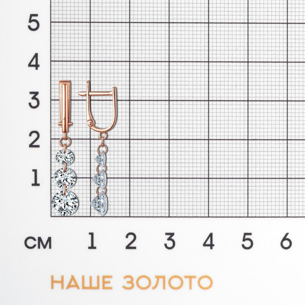 Золотые серьги подвесные Sokolov из красного золота 585 пробы ДИ51-121-00480-1