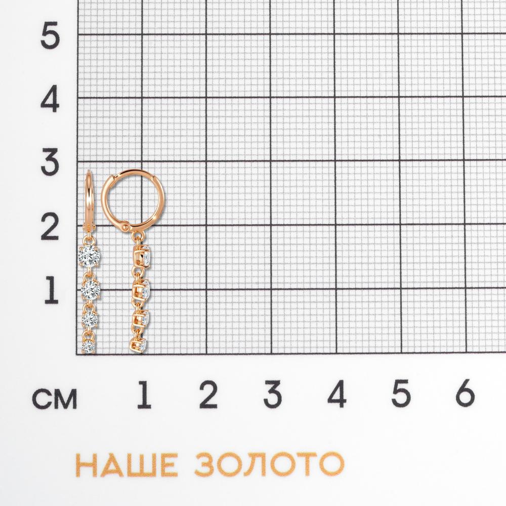 Золотые серьги подвесные Sokolov из красного золота 585 пробы ДИ0200757