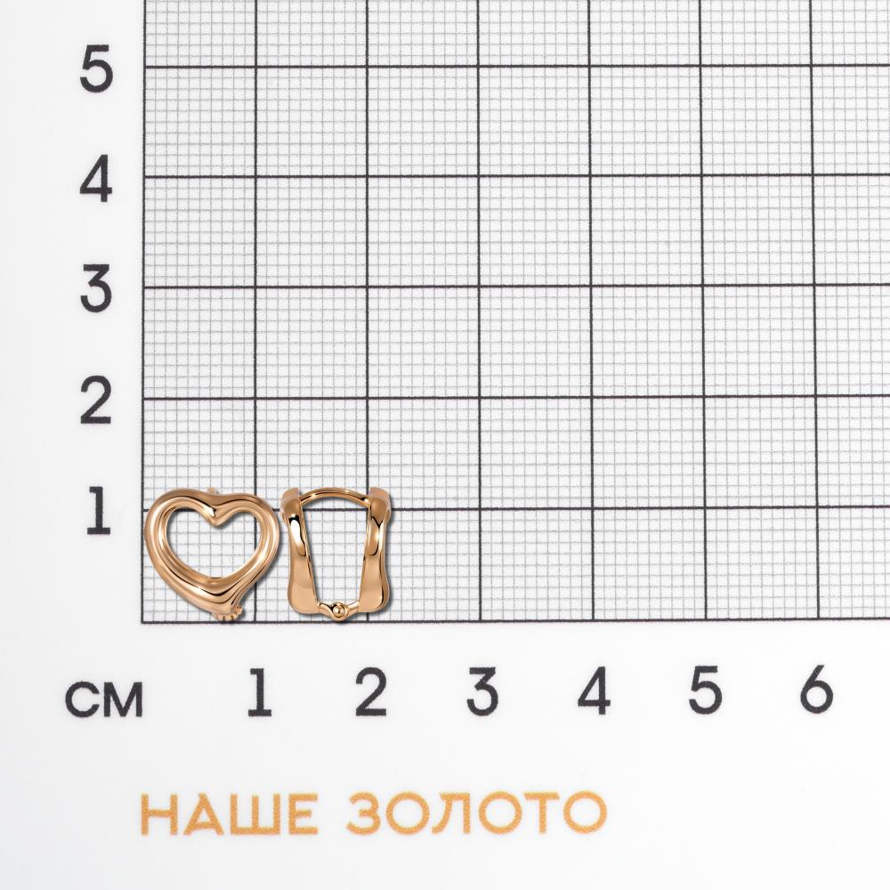 Золотые серьги  из красного золота 585 пробы ДИ0200604