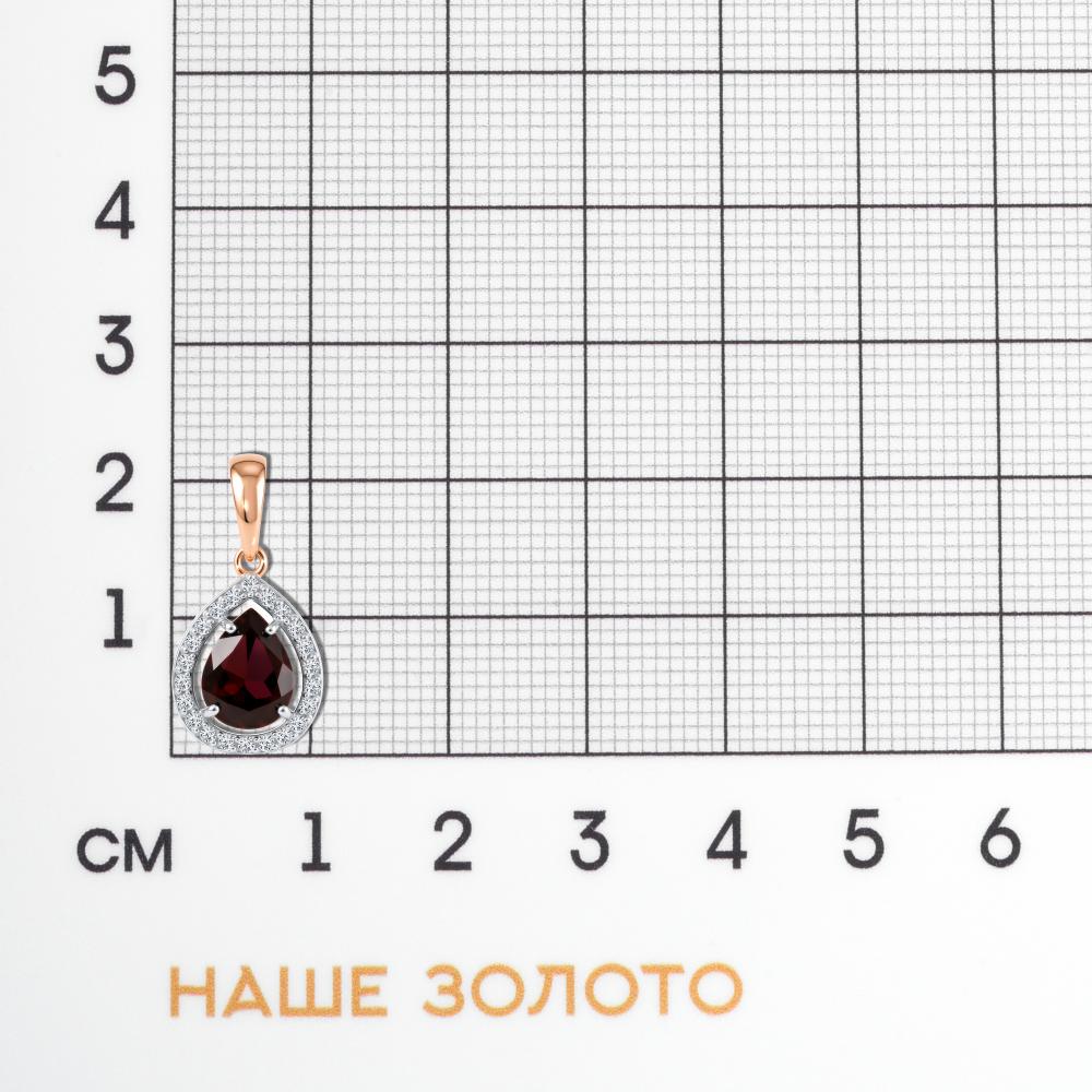Золотая подвеска Мастер бриллиант из красного золота 585 пробы МБ03-3-525-0301-011
