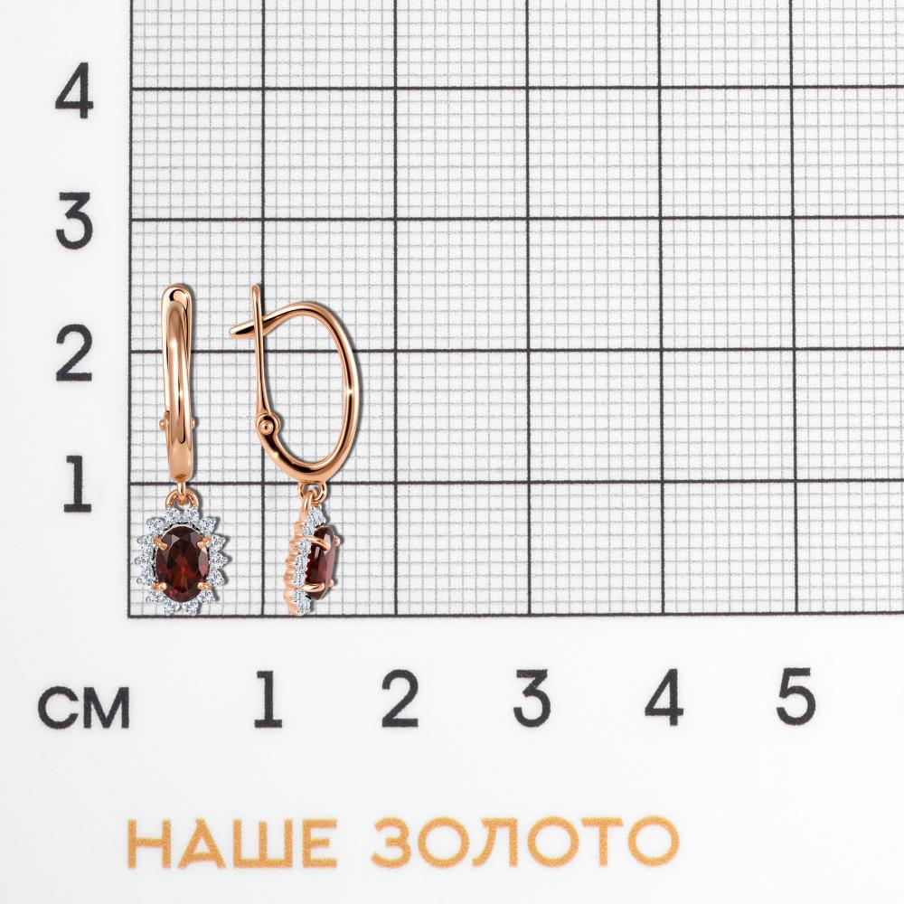 Золотые серьги подвесные Мастер бриллиант из красного золота 585 пробы МБ02-3-628-7001-011