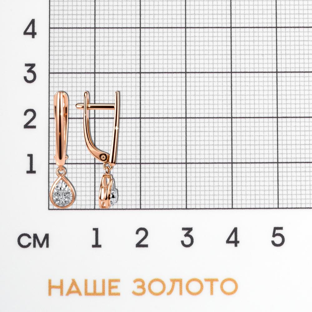 Золотые серьги подвесные Клондайк из красного золота 585 пробы К502-01080-05-001-03-01
