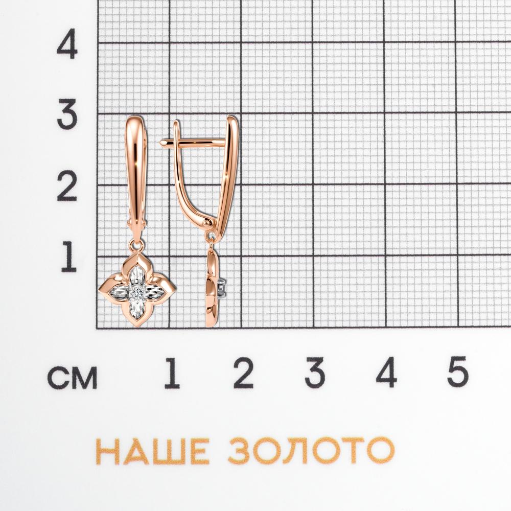 Золотые серьги подвесные Клондайк из красного золота 585 пробы К502-01081-05-001-03-01