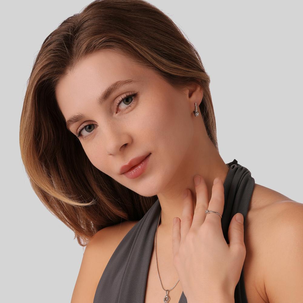 Золотые серьги Клондайк из красного золота 585 пробы К502-01085-02-001-02-02