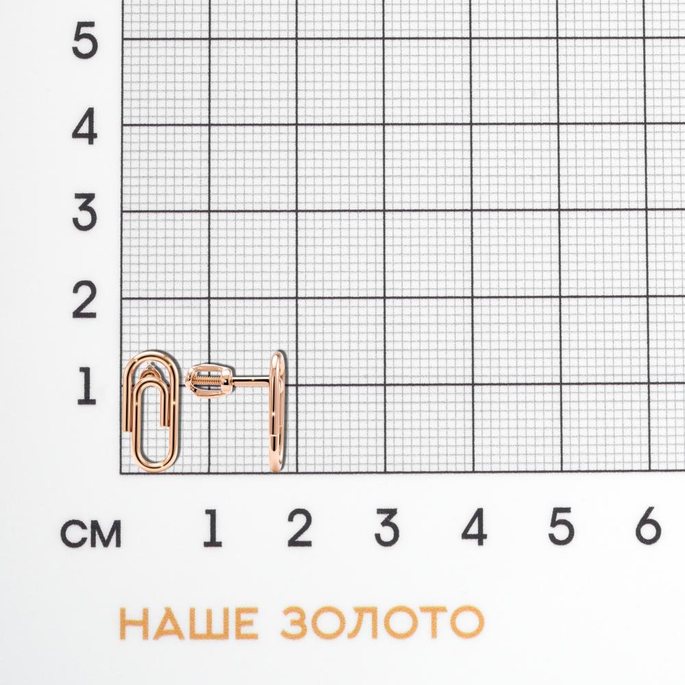 Золотые серьги гвоздики Талант из красного золота 585 пробы ТБ1290000014349
