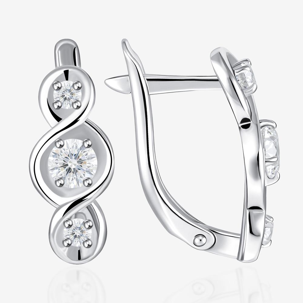 Серебряные серьги с фианитами