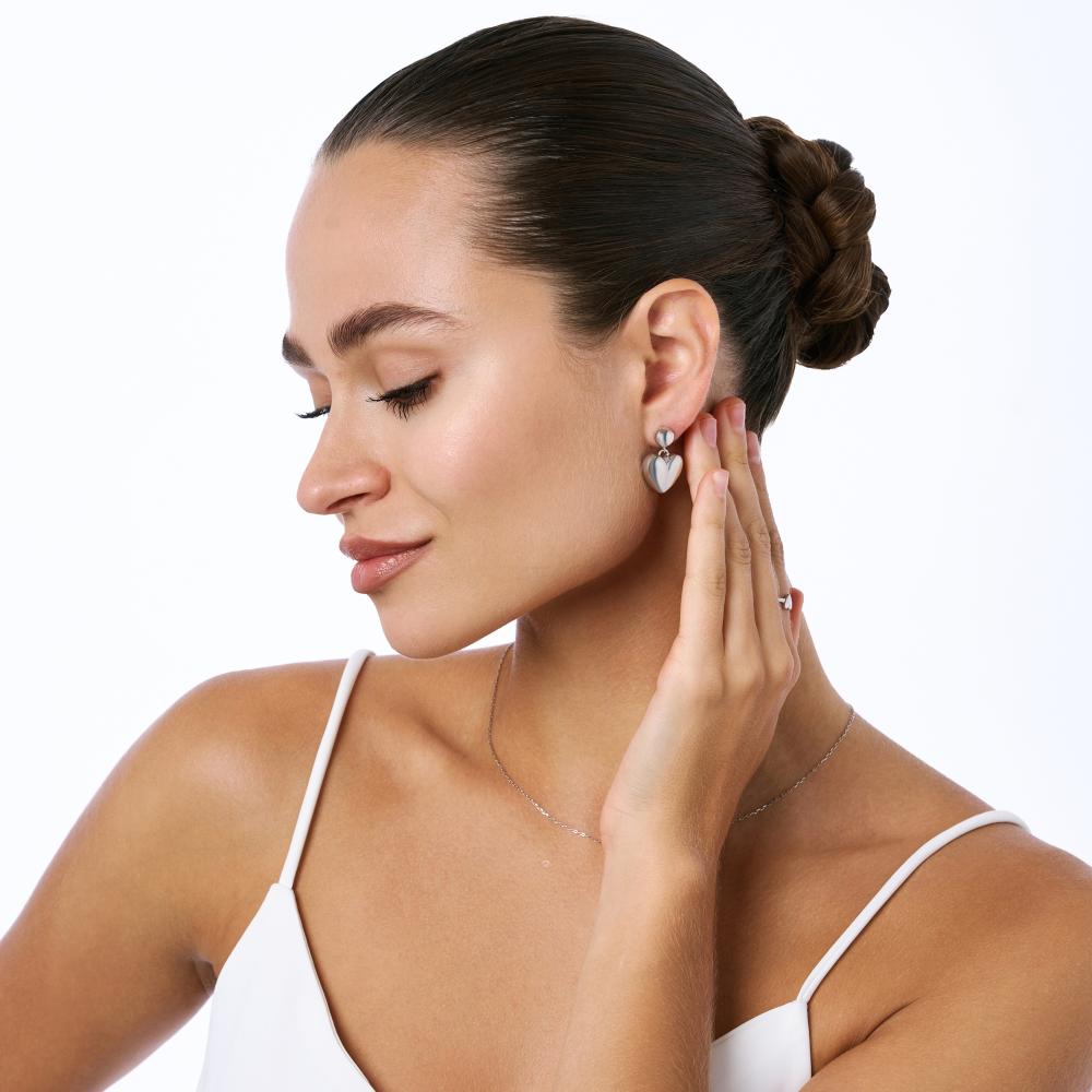 Серебряные серьги гвоздики  ДИ94027207