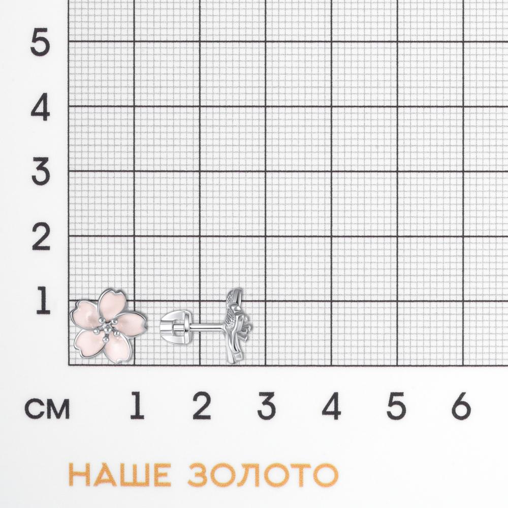 Серебряные серьги гвоздики  ДИ94027276