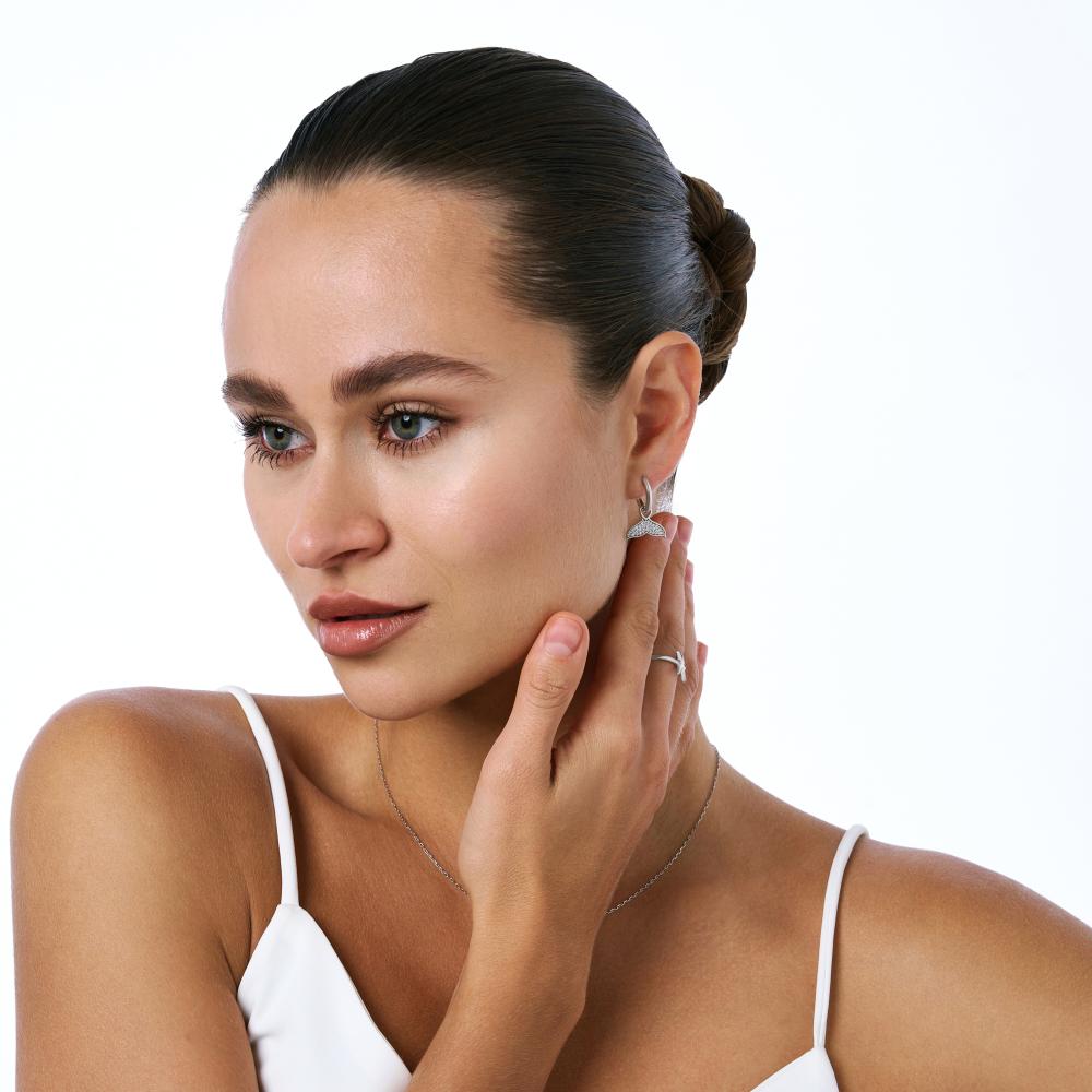 Серебряные серьги конго  ДИ94-121-00011-1