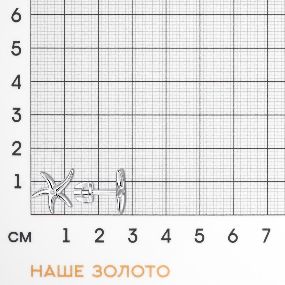 Серебряные серьги гвоздики  ДИ94-122-002658-1