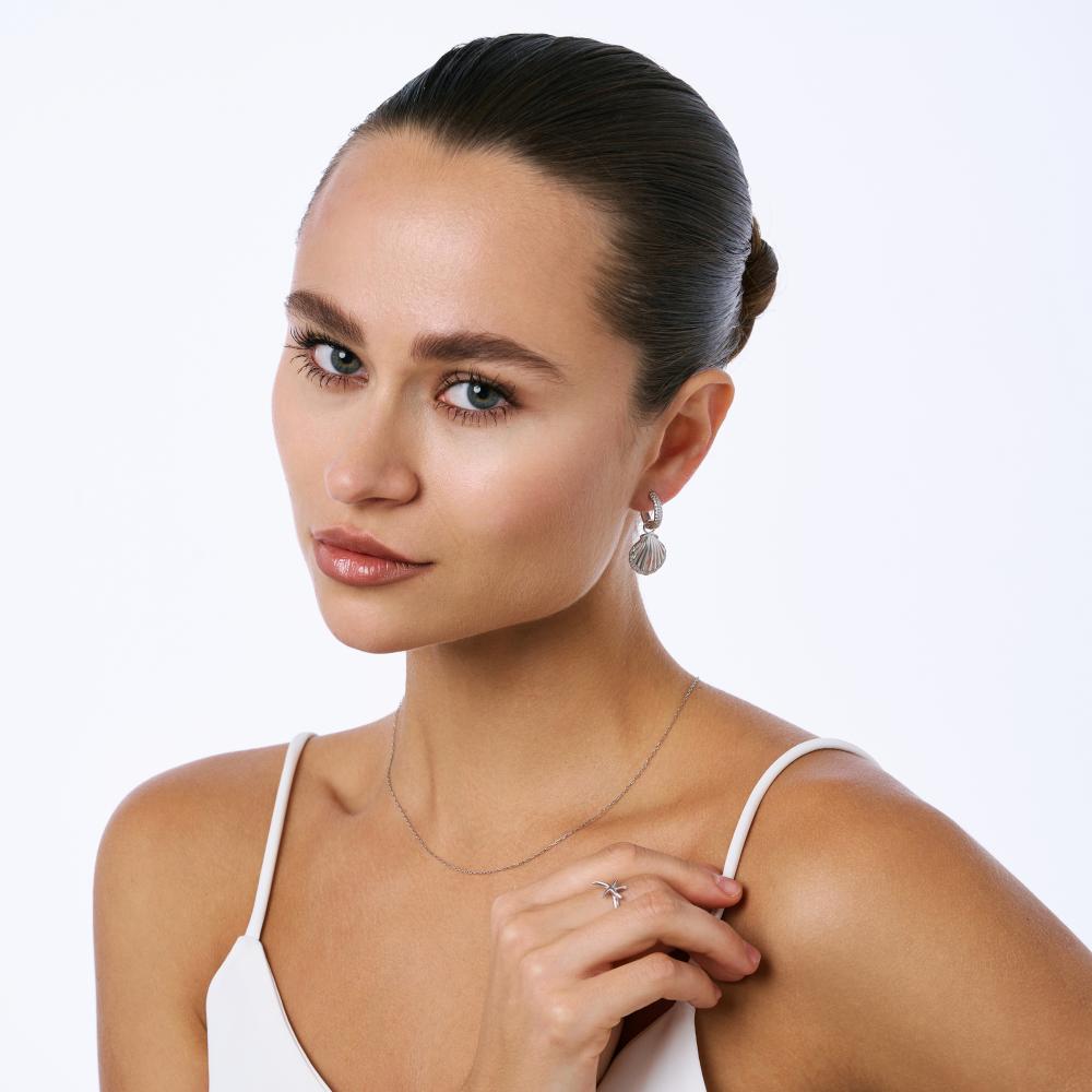 Серебряные серьги конго  ДИ94027229