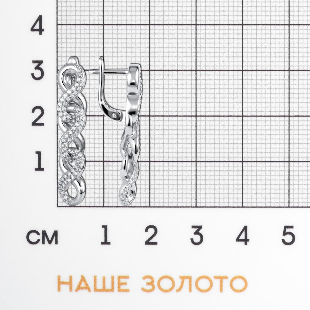 Серебряные серьги подвесные Григорьев даймонд Э102-10-01021-41-00