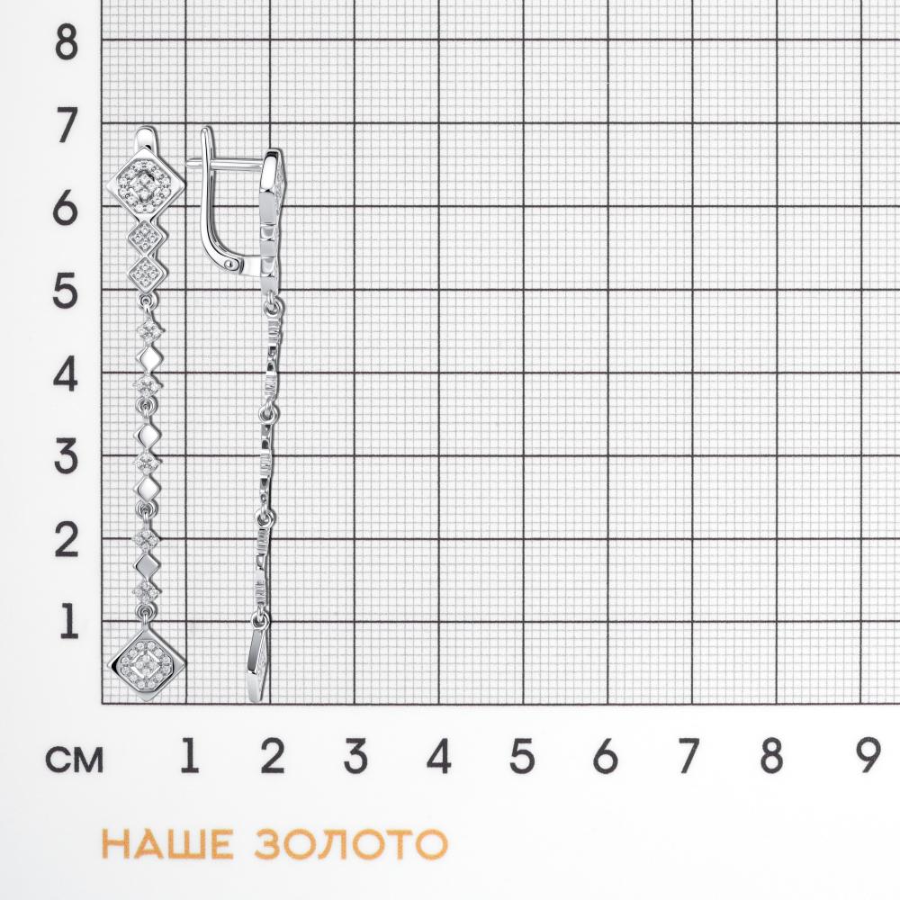 Серебряные серьги подвесные Григорьев даймонд Э102-10-01117-41-00-1