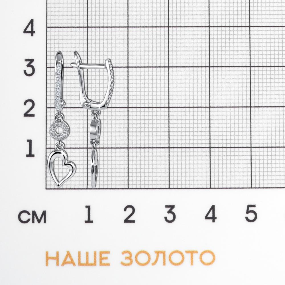 Серебряные серьги подвесные Григорьев даймонд Э102-10-0410-41-00