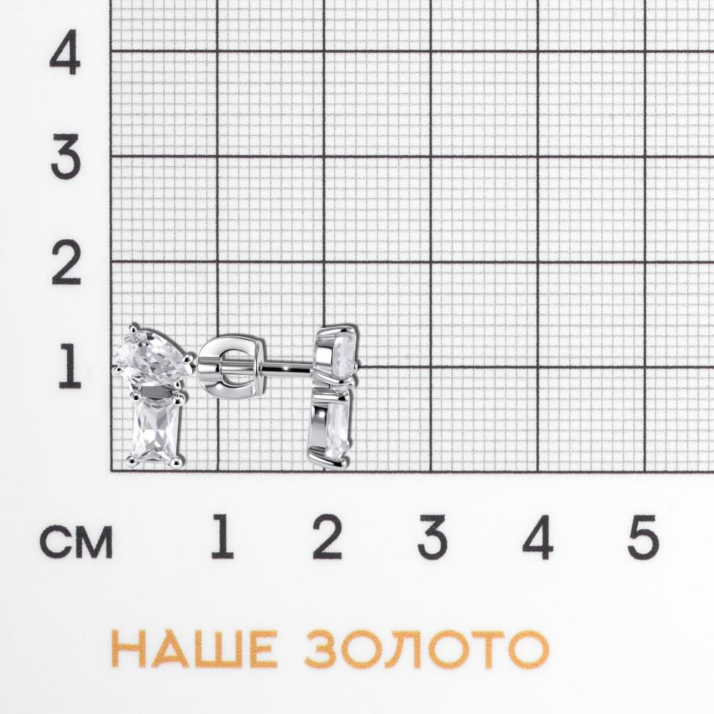 Серебряные серьги гвоздики Григорьев даймонд Э112-10-0990-41-00