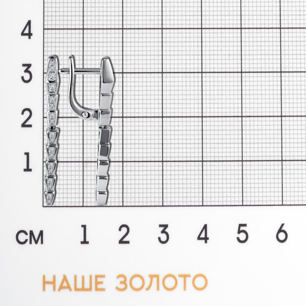 Серебряные серьги подвесные Григорьев даймонд Э102-10-0973-41-00