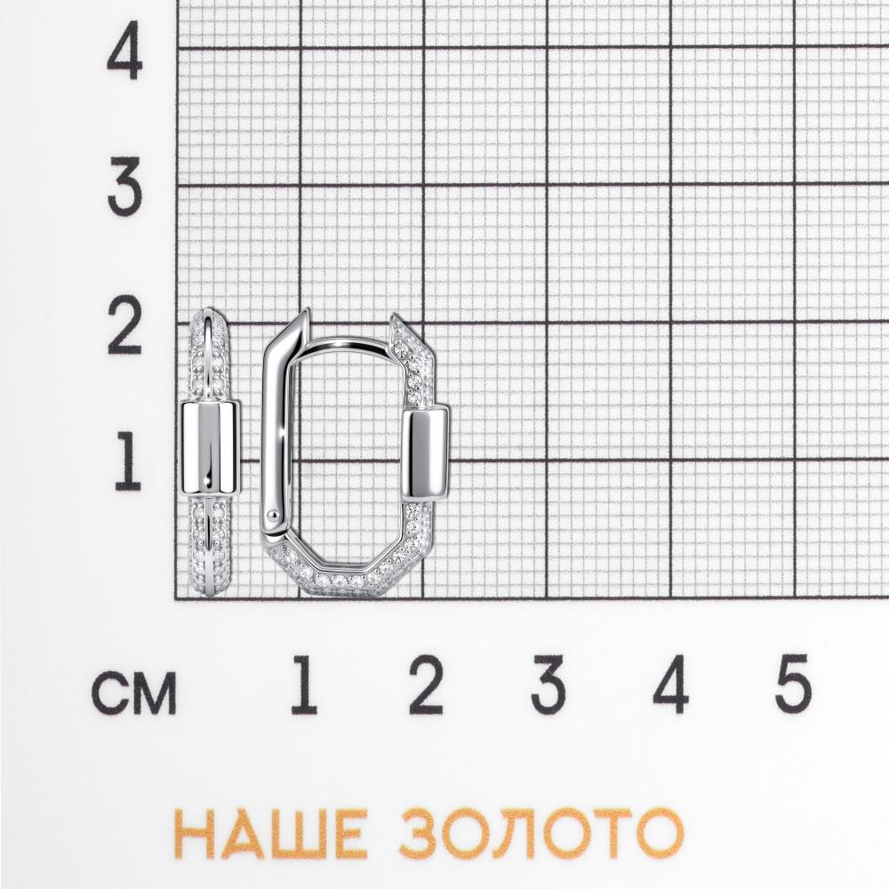 Серебряные серьги конго Григорьев даймонд Э102-10-01018-41-00