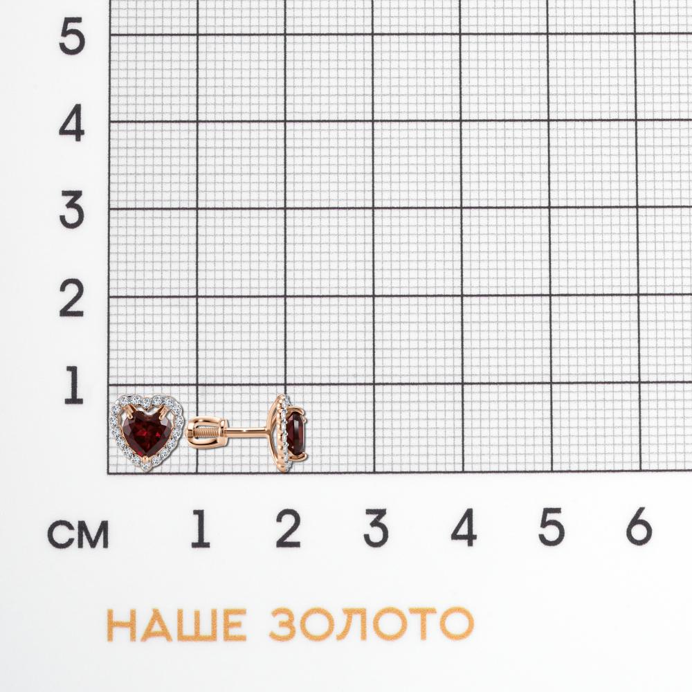 Золотые серьги гвоздики Efremof из красного золота 585 пробы ЮПС13420279гр