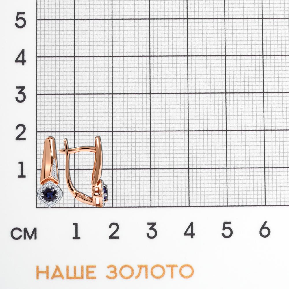 Золотые серьги Бриллиант союз из красного золота 585 пробы ЫЗ5-6003-106-2К-Сап