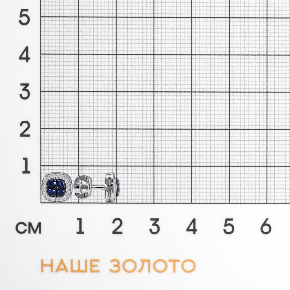 Золотые серьги гвоздики Бриллиант союз из красного золота 585 пробы ЫЗ5-5982/1-106-2Б-СапГт