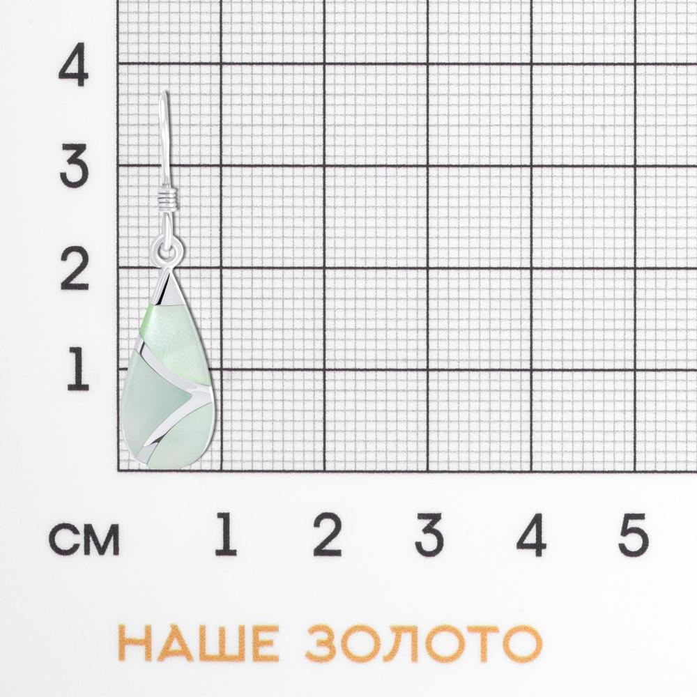 Серебряные серьги подвесные Eammano thailand ТЭTСЕ 6344зел