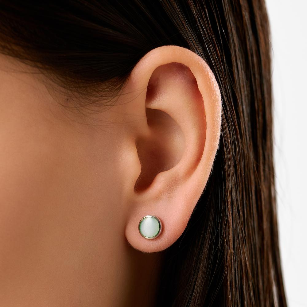 Серебряные серьги гвоздики Eammano thailand ТЭТСД 5405зел