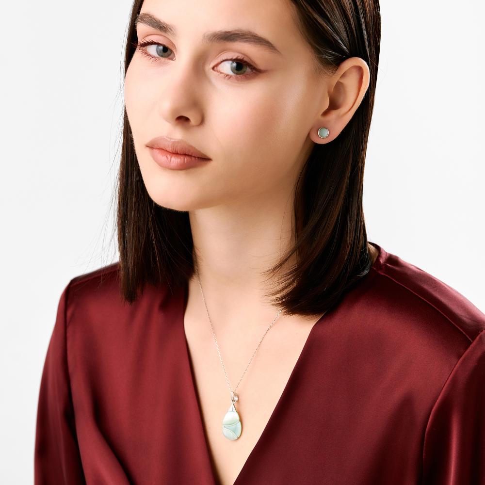 Серебряные серьги гвоздики Eammano thailand ТЭТСД 5405зел