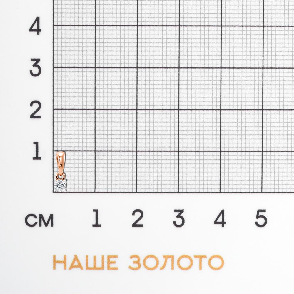 Золотая подвеска Бриллиант союз из красного золота 585 пробы ЫЗ5-2183-103И2-3К