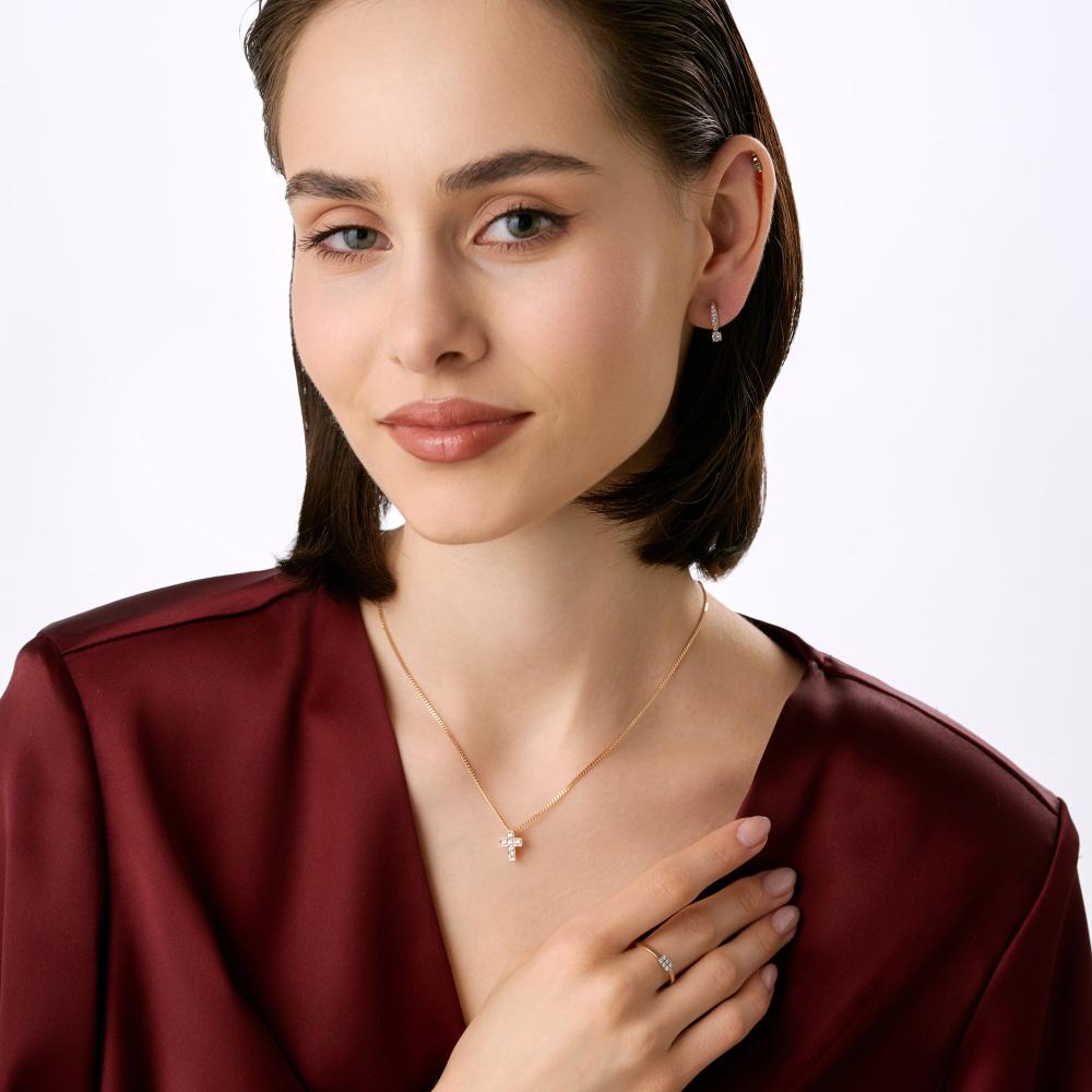 Золотые серьги Вероника из красного золота 585 пробы 3ВС132-3347