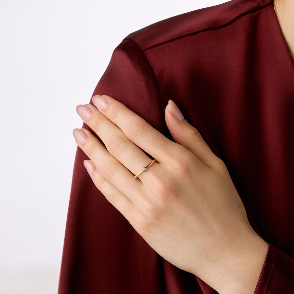Золотое кольцо Бриллиант союз из красного золота 585 пробы ЫЗ5-6000-103-1К