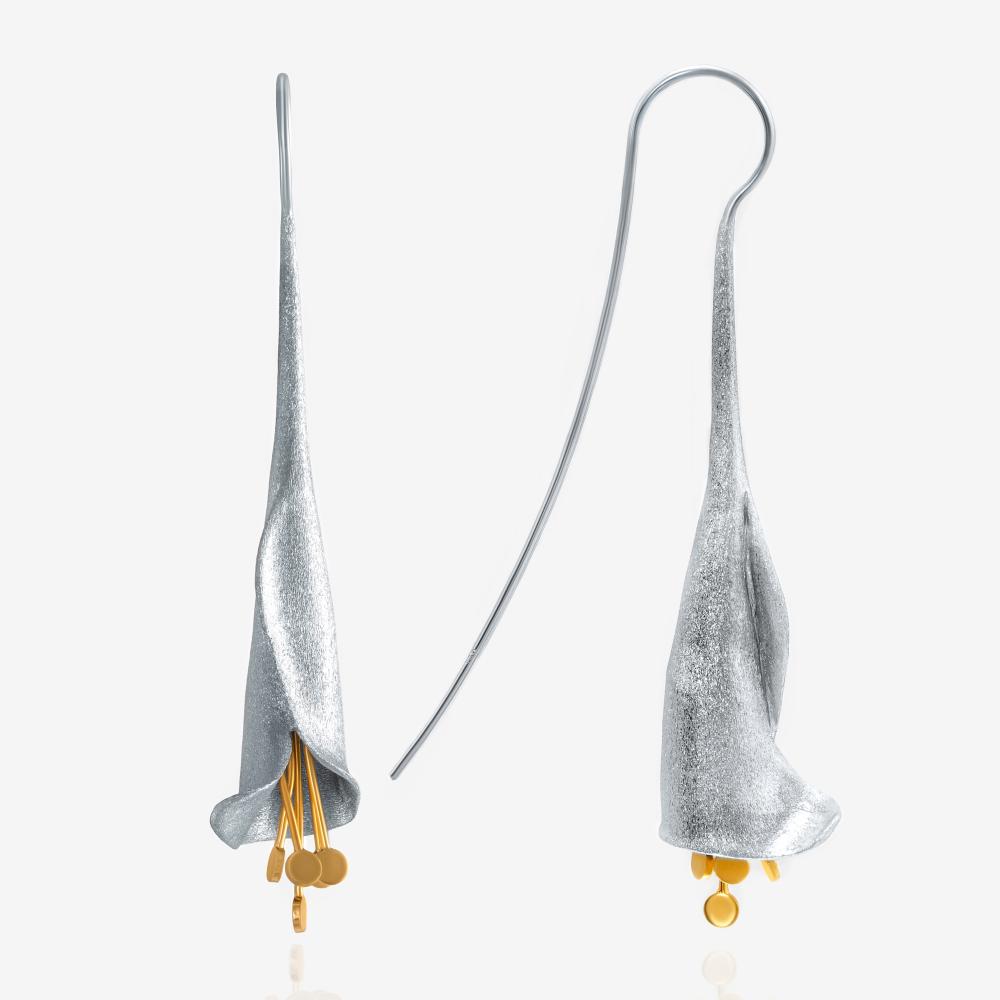 Серебряные серьги протяжки Karen silver design УТЕС1138МРДУ1