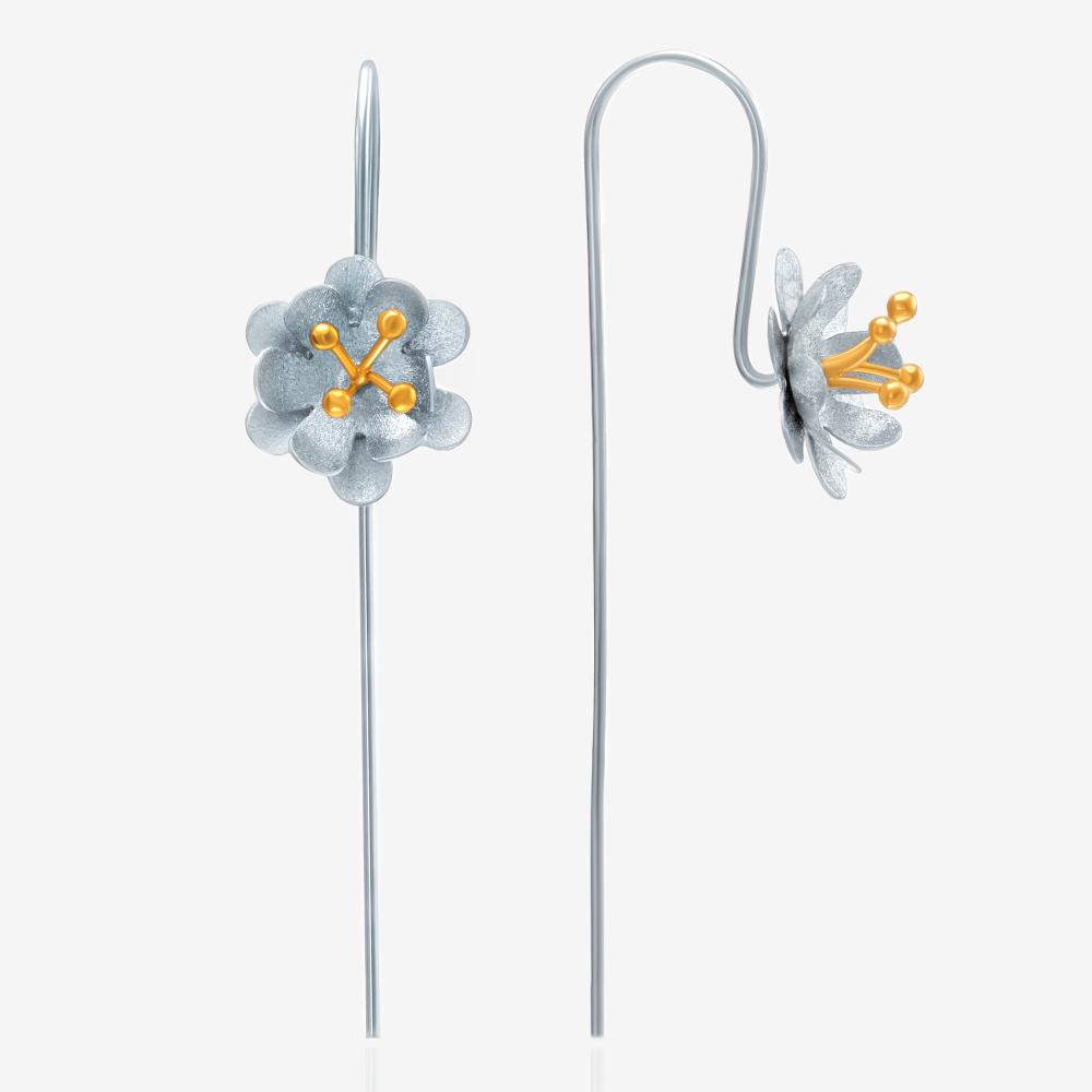 Серебряные серьги протяжки Karen silver design УТЕС1580МРДУ1
