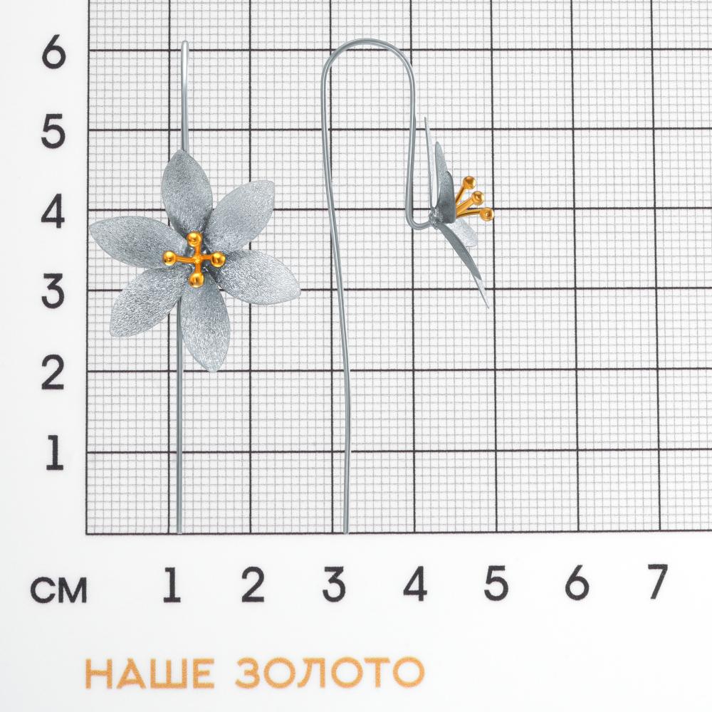 Серебряные серьги протяжки Karen silver design УТЕС1943МРДУ1