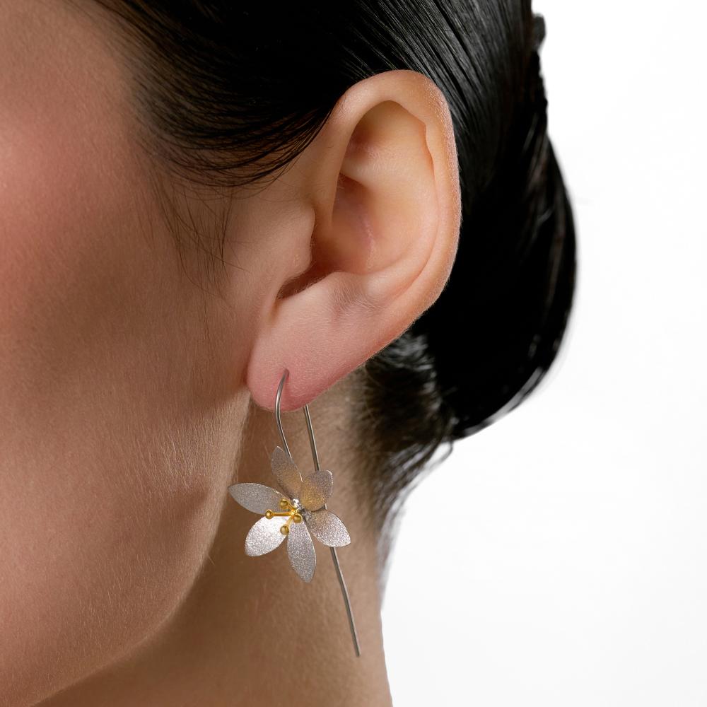 Серебряные серьги протяжки Karen silver design УТЕС1943МРДУ1