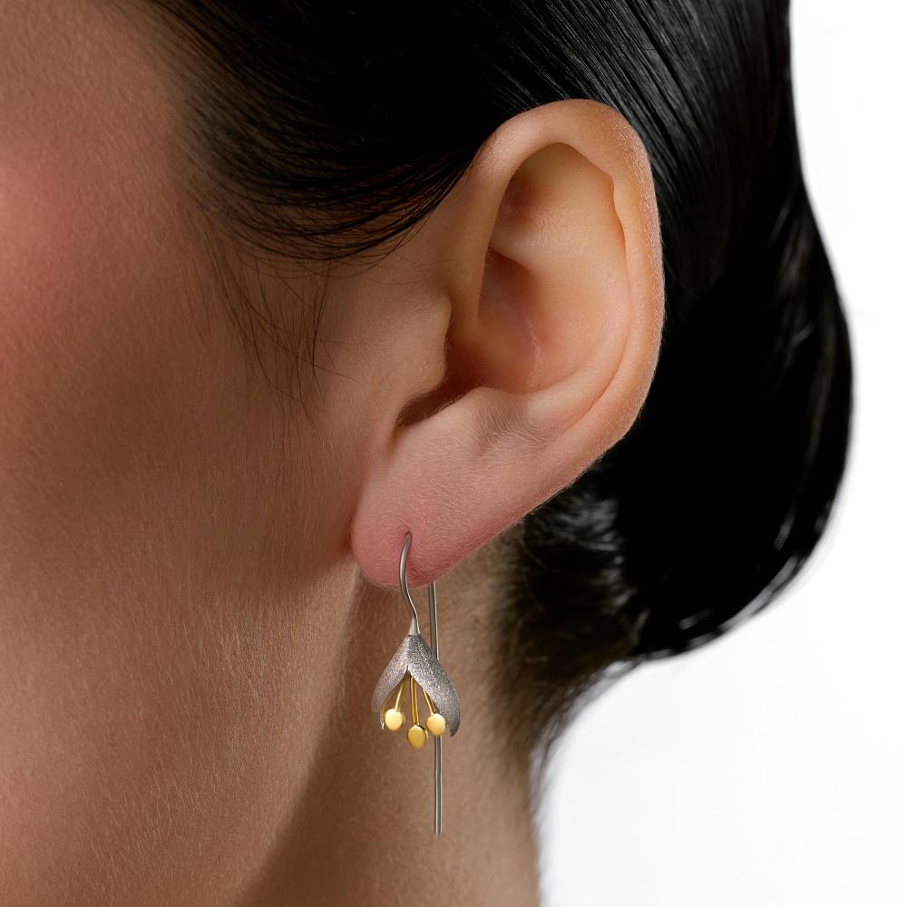 Серебряные серьги протяжки Karen silver design УТЕС1347МРДУ